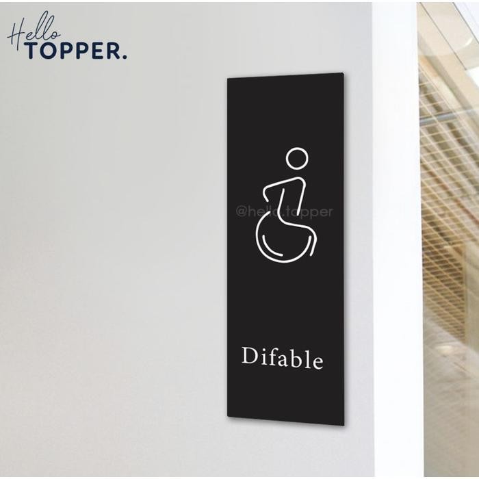 

Sign Board Difabel Toilet Restroom WC Acrylic UV Print Potrait