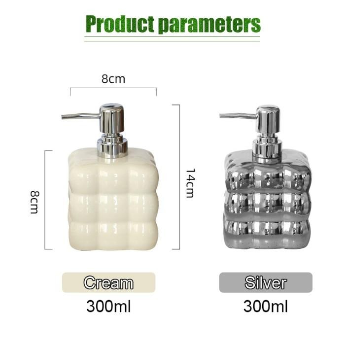 PREMIUM Botol Sabun Cair Tangan Cuci Keramik Aesthetic Unik Pump Foam Soap Dispenser 300 ml