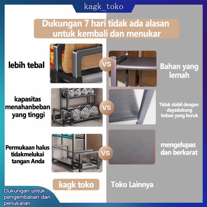 Rak Bumbu Dapur Stainless Steel Rak Penyimpanan Dapur Rak Bumbu Rak Dapur Stainless 3 Susun 2 Susun