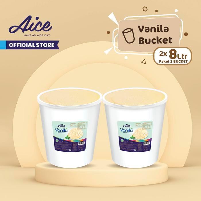 

OR6T Aice Vanilla Bucket Ice Cream 8L (1 Karton = 2 Pcs )Es Krim Ember