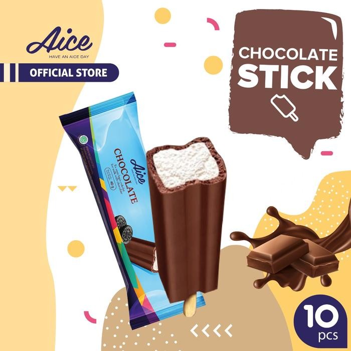 

OR6T Aice Ice Cream Chocolate Stick Es Krim (Isi 10Pcs) Eskrim Cokelat Susu