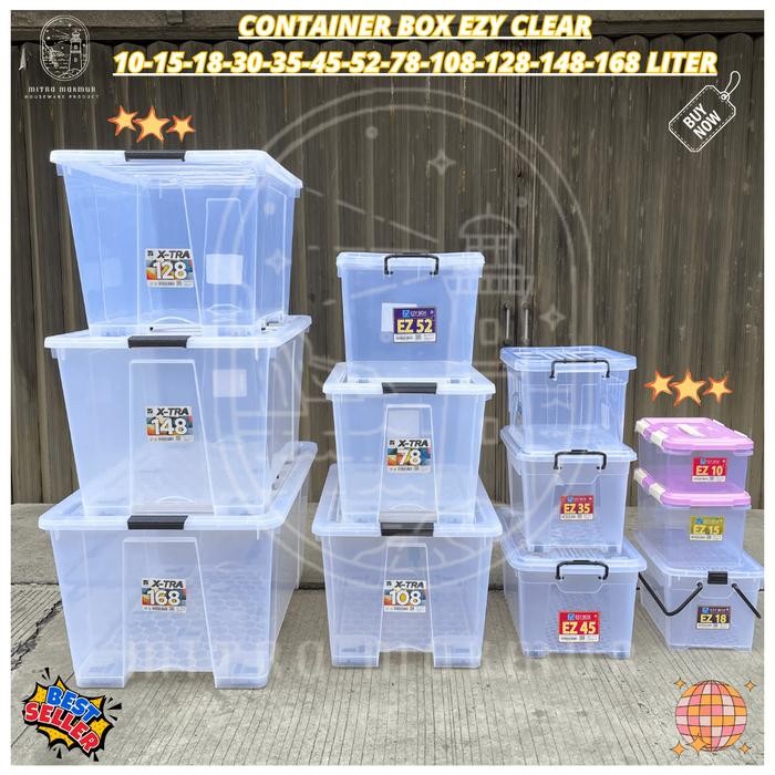 XLGD Ezy Storage Box Container Box Ezy Transparan Ezy 10 15 18 30 35 45