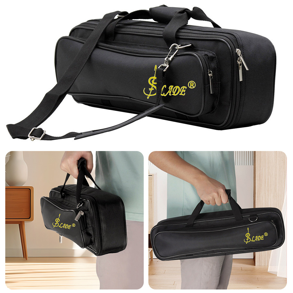 daniaastoree Oxford Cloth Padded Flute Bag Waterproof Flute Case Cover Portable Flute Carrying Bag A