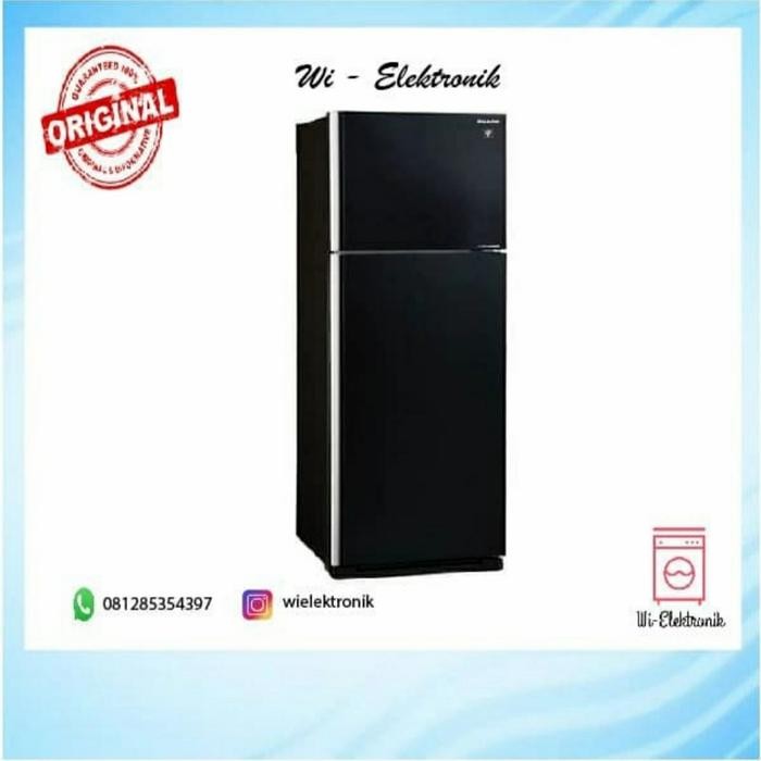 Kulkas 2 Pintu Sj-Ig571Pg-Bk / Kulkas Vetro Sjig571Pg-Bk