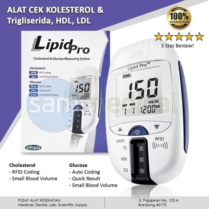 Lipid Pro Kolesterol Trigliserida HDL LDL Glucose Meter