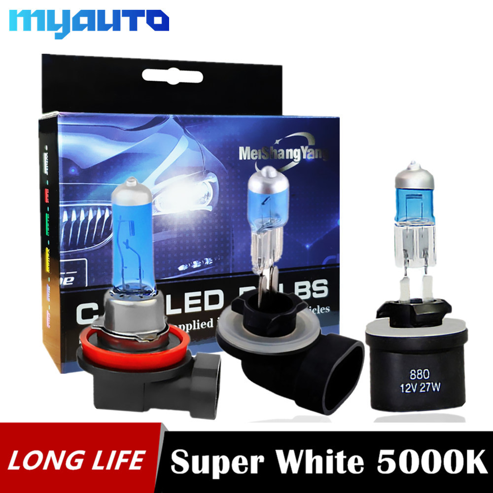 2Pcs H8 12V 35W H27 880 881 Halogen Car Headlights Bulbs H27 881 894 H27W h27w/1 h27w/2 Fog Lamps Ca