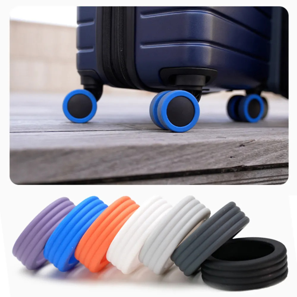 4/8PCS Luggage Wheels Protector Silicone Wheels Caster Shoes Travel Luggage Suitcase Reduce Noise Wh