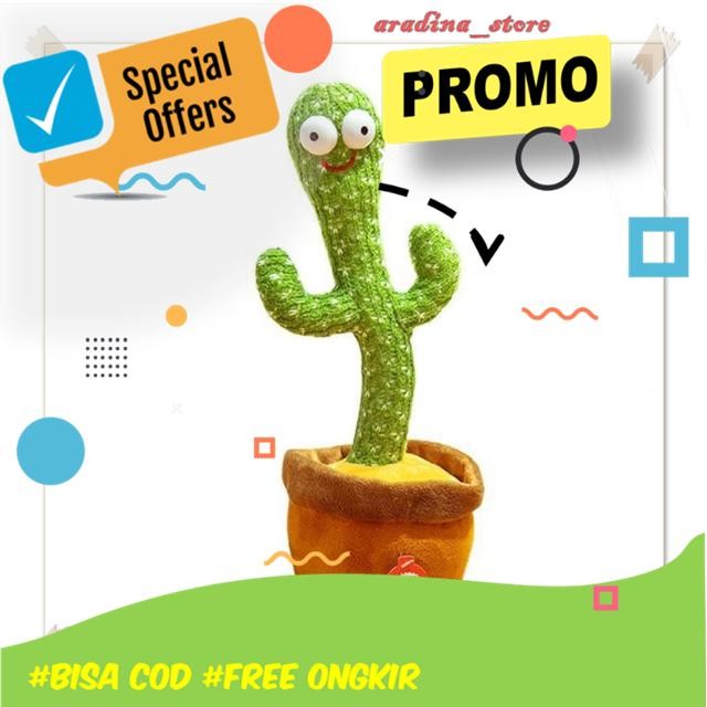 Mainan Kaktus Bergoyang Dan Bicara Boneka Kaktus Goyang Joget Ngomong