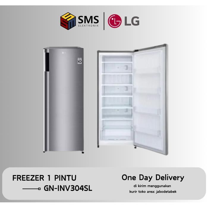 Lg Gn-Inv304Sl Freezer Kulkas 1 Pintu Smart Inverter Compressor 165 L // Gninv304