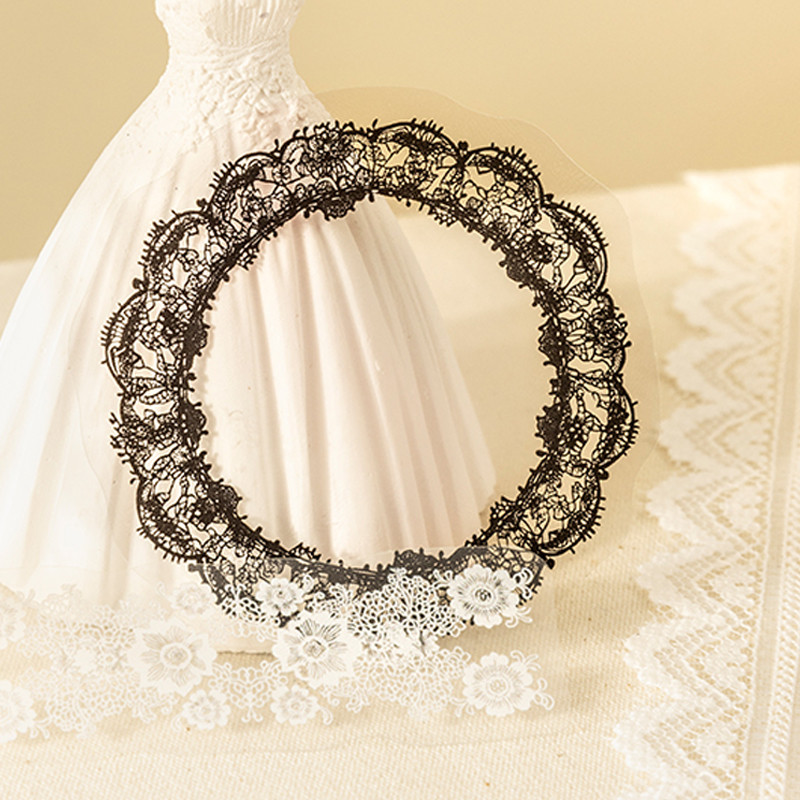 

60pcs Miss Lace Day and Night Series Lace Material Pack Sticker DIY Handbook Collage