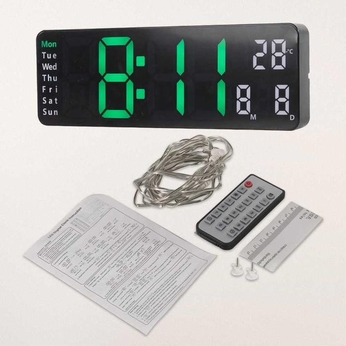 SMART JAM MEJA DIGITAL LED ANGKA JAM DINDING TIMER ALARM BATERAI REMOTE MODERN MINIMALIS