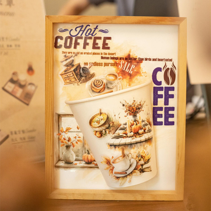 

6Style 20Pcs/bag Coffee Character Theme Sticker Pack Creative DIY Handbook Scrapbook Photo