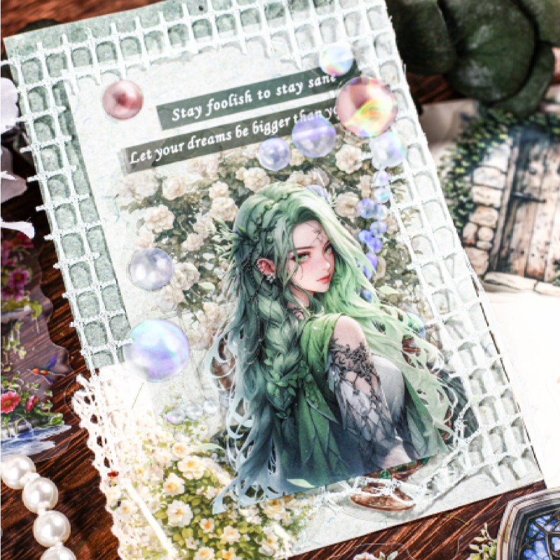 

2Style 45Sheets/bag Cute Elf Girl Scenic Sticker Bag Creative Handbook DIY Scrapbook