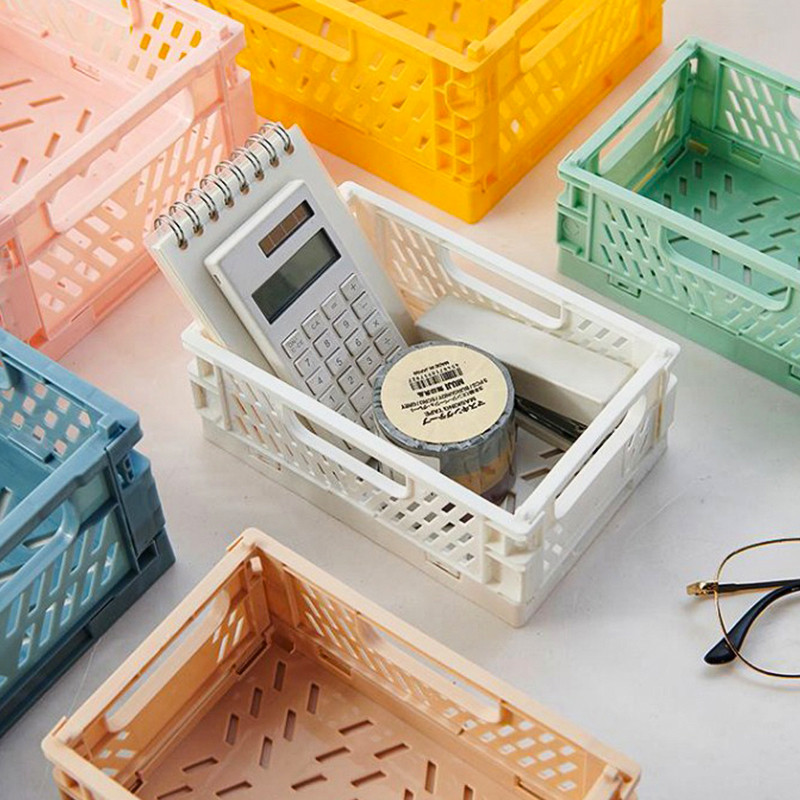 

Mr.paper 6 Styles Plastic Stackable Foldable Stationary Holder Simple Cute Student Office Desktop