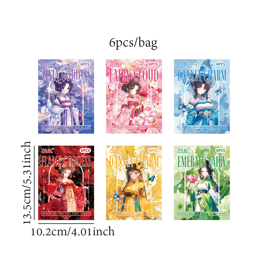 

6Style 6Pcs/bag Extra Oiled Large Size Cut Film Handbook Sticker Pack DIY Handbook