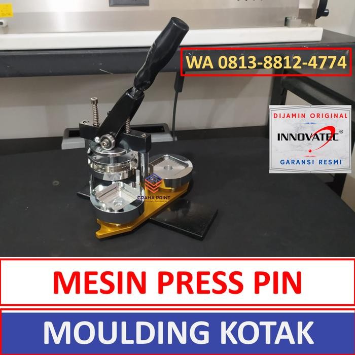 Mesin Press Pin Kotak INNOVATEC - Alat Cetak Pin Kotak Dengan Magnet - Mesin Pres Pin Moulding Kotak