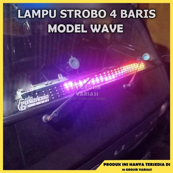 Lampu LED Strobo 4 Baris Wave Strobo Kaca Bus Strobo 4 Baris Truk Pickup Model Gelombang Wave