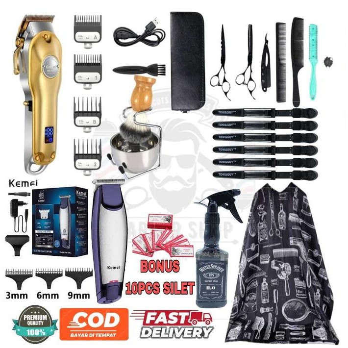 Set Mesin Cukur Rambut Elektrik Cukur Rambut Barbershop