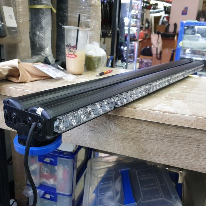 Lampu Led Strobo Mobil Double Biru Magnet Panjang 100cm
