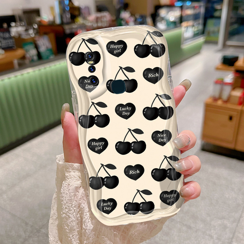 Casing Hp Untuk VIVO V15 VIVO V15 Pro VIVO V20 Pro VIVO S7 Case Casing pola Ceri hitam Kasing HP Kes