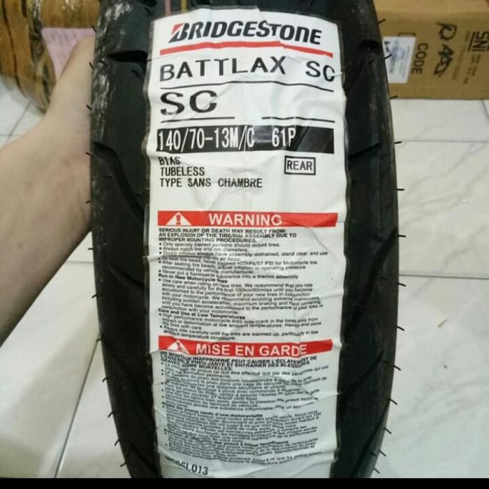 PAKETAN BAN LUAR BATTLAX SC UKURAN 120/80-14 DAN 140/70-13 ADV 150