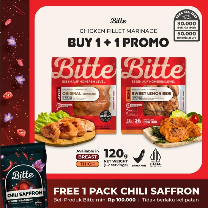 

4ZMI Buy 1 + 1 Chicken Fillet Marinade 120G - Bitte Food / Ayam Filet Marinasi Healthy