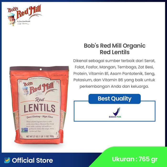 

4ZMI Bob'S Red Mill Red Lentils Organik 765 Gr