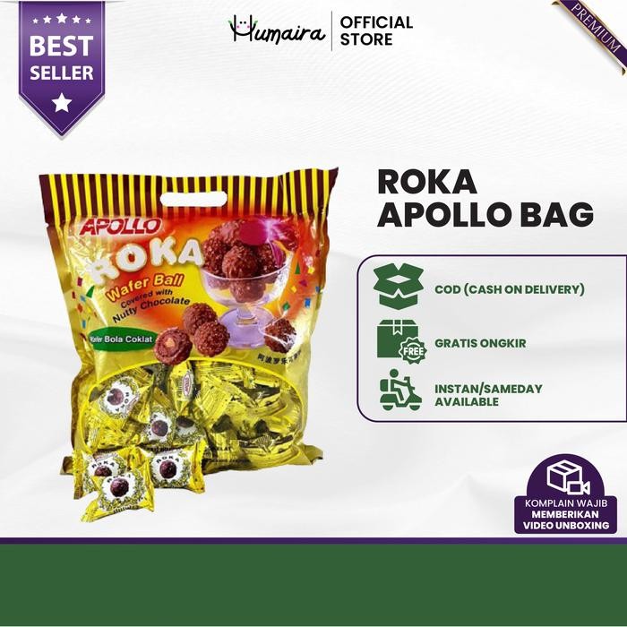 

4ZMI Roka Apollo Wafer Ball Coklat Isi 70 Pcs Original Premium