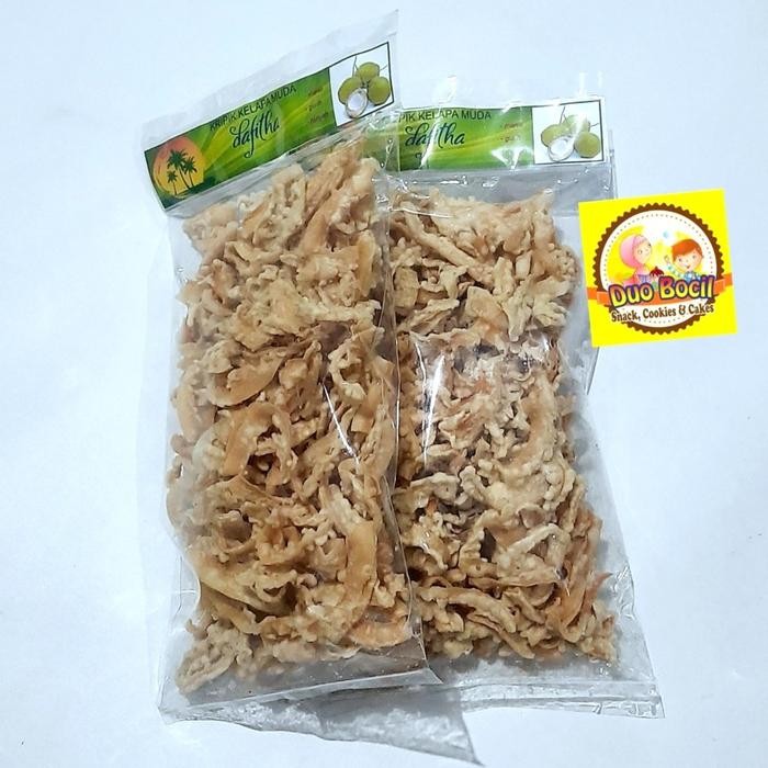 

4ZMI Keripik Kelapa Muda Manis Coconut Chips 250 Gram - Duo Bocil Snack