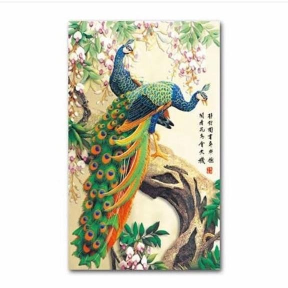 Paket Kristik Burung Merak Hijau Full Kristik