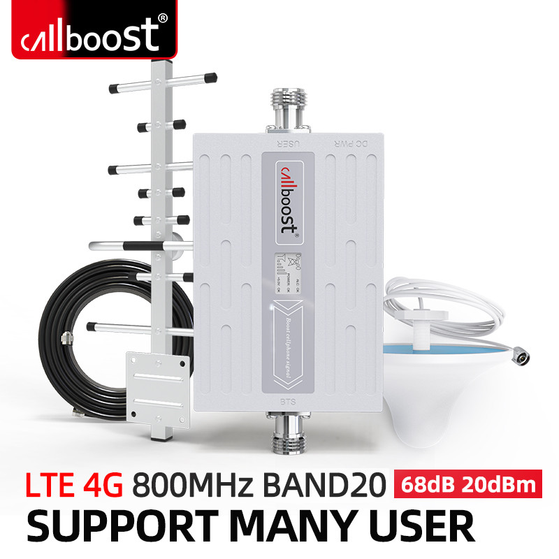 Callboost 800 mhz LTE mobile phone cellular amplifier 4g signal booster band 20 4g network repeater 