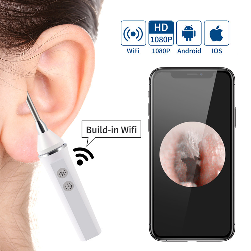 1080P HD 3.9mm Digital Ear Otoscope 2.0MP WiFi Ear Camera Endoscope