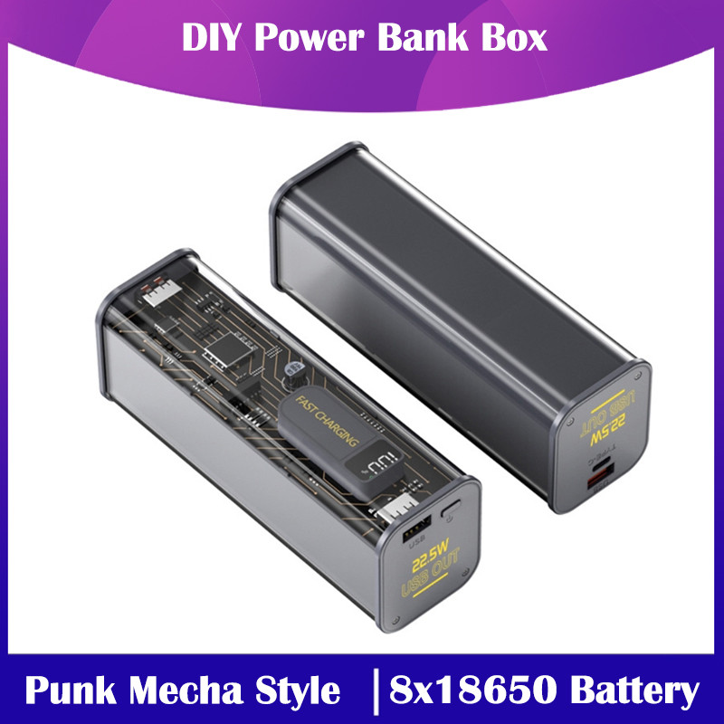 Two-way PD 22.5W 18650 Battery Fast Charging Power Supply Case Box