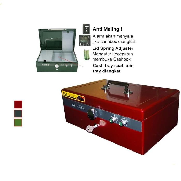 

ELM CASH BOX BRANKAS SAFETY BOX MINI TIPE 8855 WARNA RED MIKA
