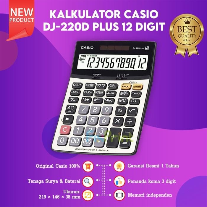 

CASIO CALCULATOR DJ-220D CHECK CORRECT KALKULATOR DESKTOP NEW ORIGINAL
