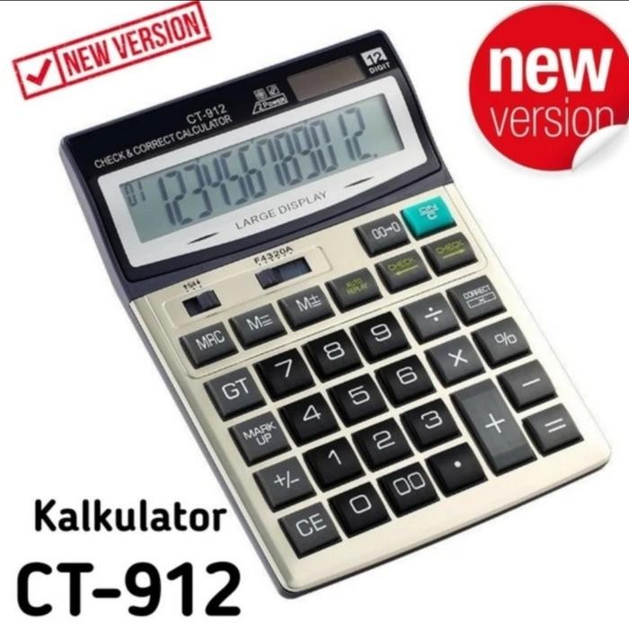 

CITIZEN CT 912 CHECK CORRECT KALKULATOR CEK ULANG 12 DIGIT LCD BESAR