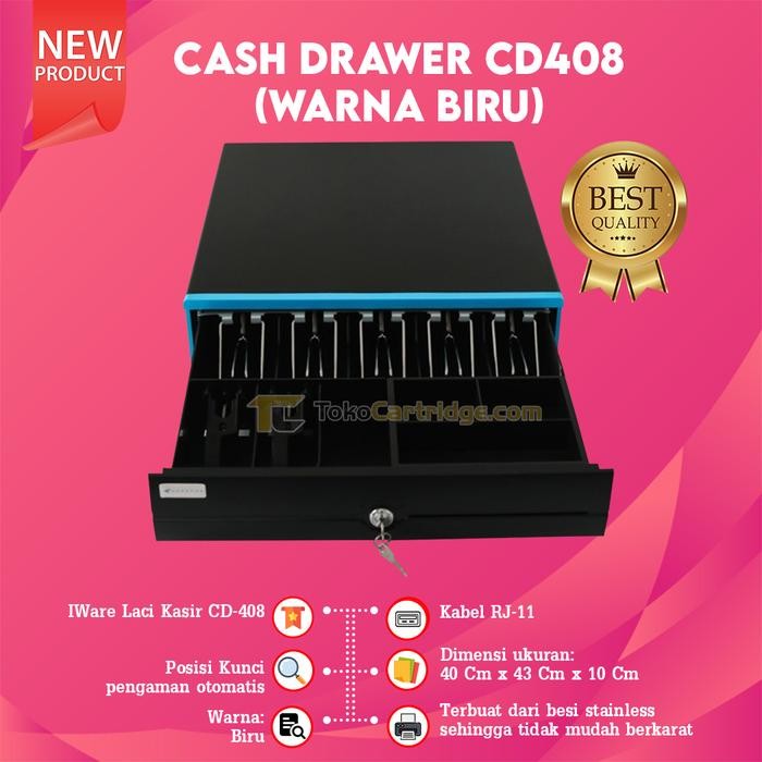 

LACI KASIR CASH DRAWER XANTRI CD X405 BLACK / WHITE LACI PENYIMPANAN UANG IWARE CD408 INTERFACE