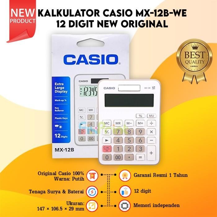 

NEW ORIGINAL KALKULATOR CASIO MX 12B 12 DIGIT CALCULATOR DESKTOP