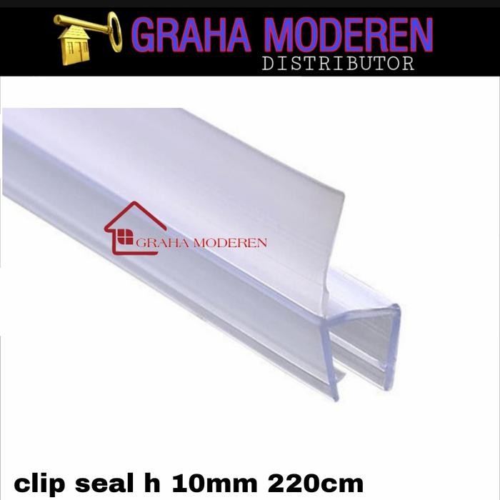 clip seal h 10mm 12mm seal pintu kaca 220cm clip seal sirip samping