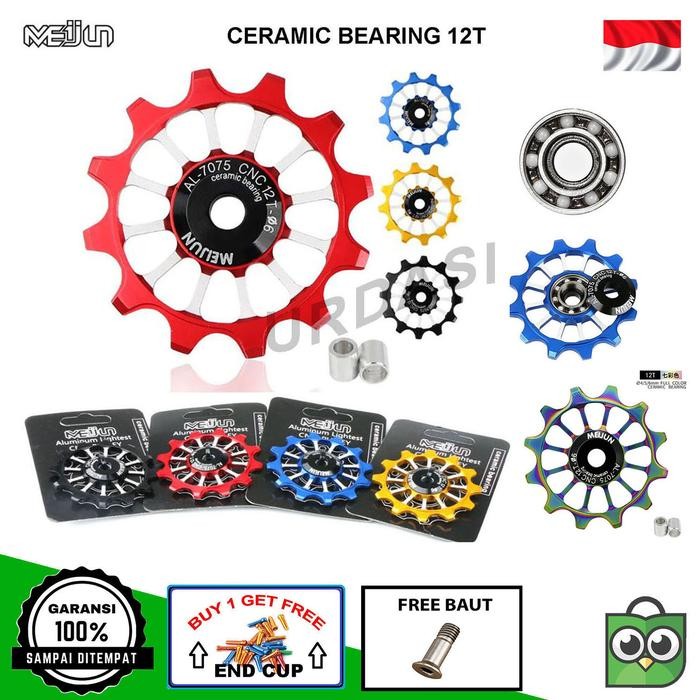 Pulley RD Bearing CERAMIC KERAMIK 12T Sepeda Lipat MTB Putaran Loncer