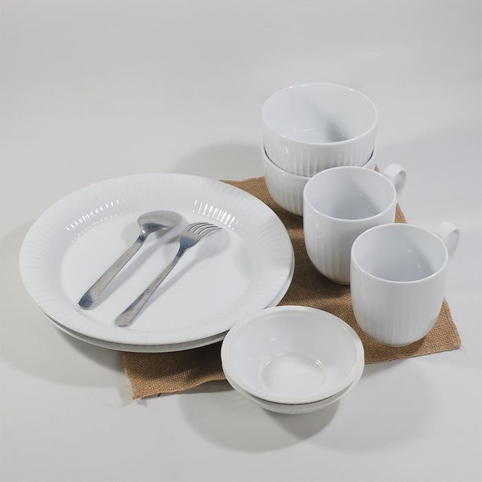 Paket Dinner Set Kr 8Pcs Putih By Indo Keramik / Dinner Set Keramik