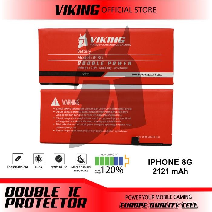 VIKING Baterai Iphone 8 Double Power