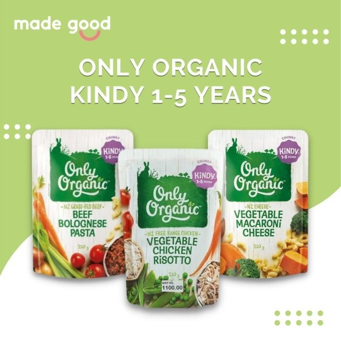 

H48Y Only Organic Kindy Vegetable Macaroni Cheese Chicken Beef 1-5 Years Food Pasta