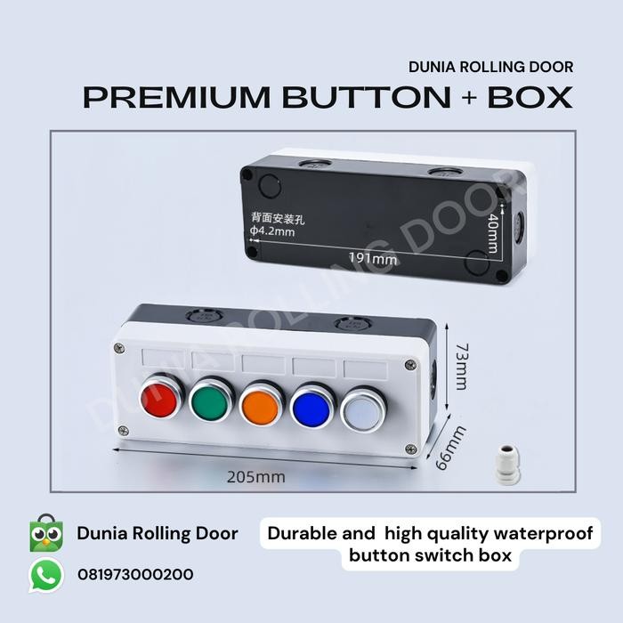 5 BUTTON - PREMIUM PUSH BUTTON SWITCH BOX WATERPROOF / 5 TOMBOL PUSH BUTTON PINTU TAHAN AIR / TOMBOL