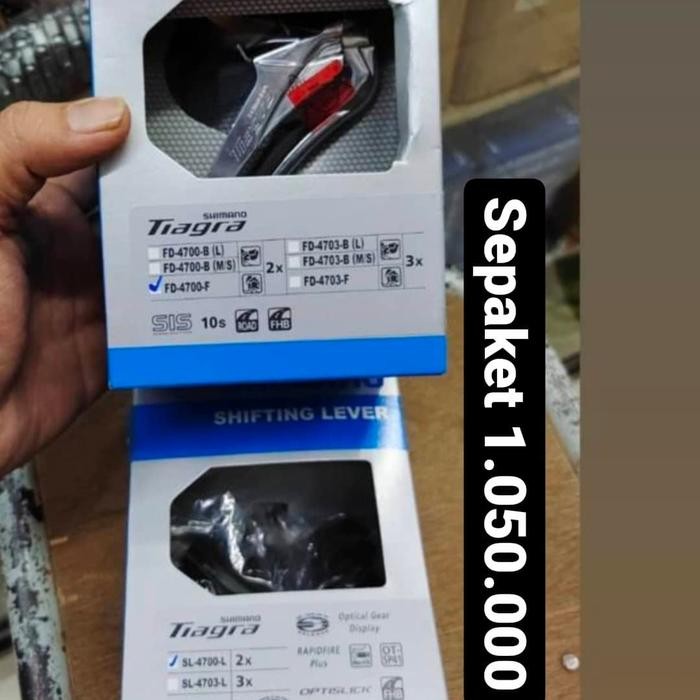 SHIFTING LEVER & FRONT DERARILLEUR SHIMANO TIAGRA 4700 SHIFTER DAN FD TIAGRA 2 SPEED ORIGINAL BOX