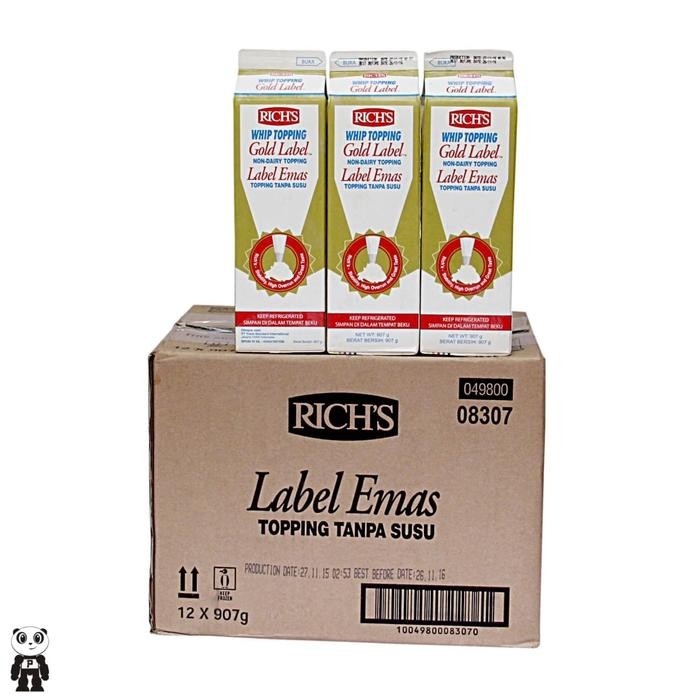

Rich's Gold Label Whipping Cream Topping Tanpa Susu 907g