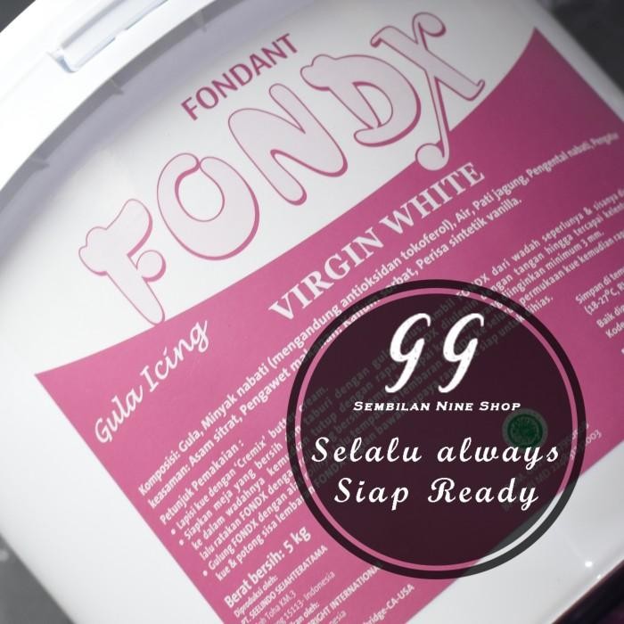 

FONDX 1 KG Fondant Virgin WHITE Gula Icing Putih Fondan Fondex