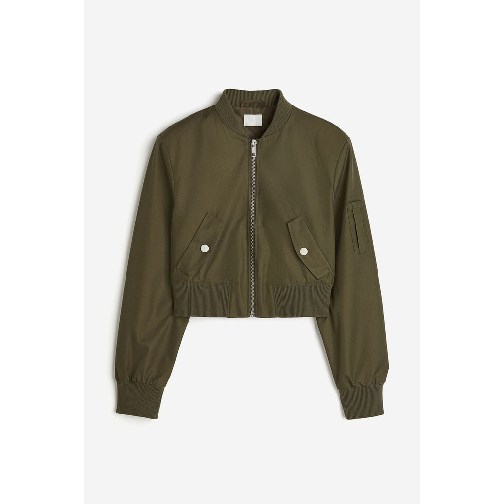 H&M JAKET BOMBER DENGAN SHOULDER-PAD