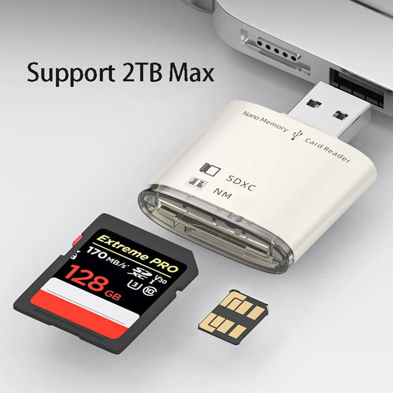 8GB-128GB SD SDXC USB 3.0 Card Reader for Huawei NM Nano Memory Card Write Adapter Laptop PC Quality