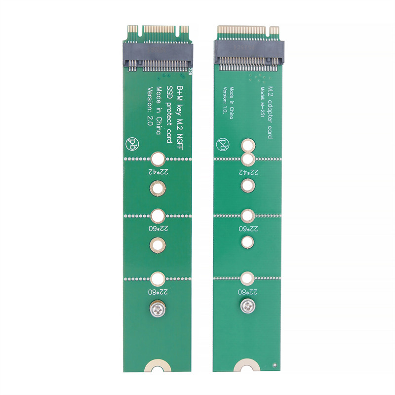 M.2 NGFF NVME AHCI Male To Female SSD Hard Disk Interface Test Protection Card B+M key Slot